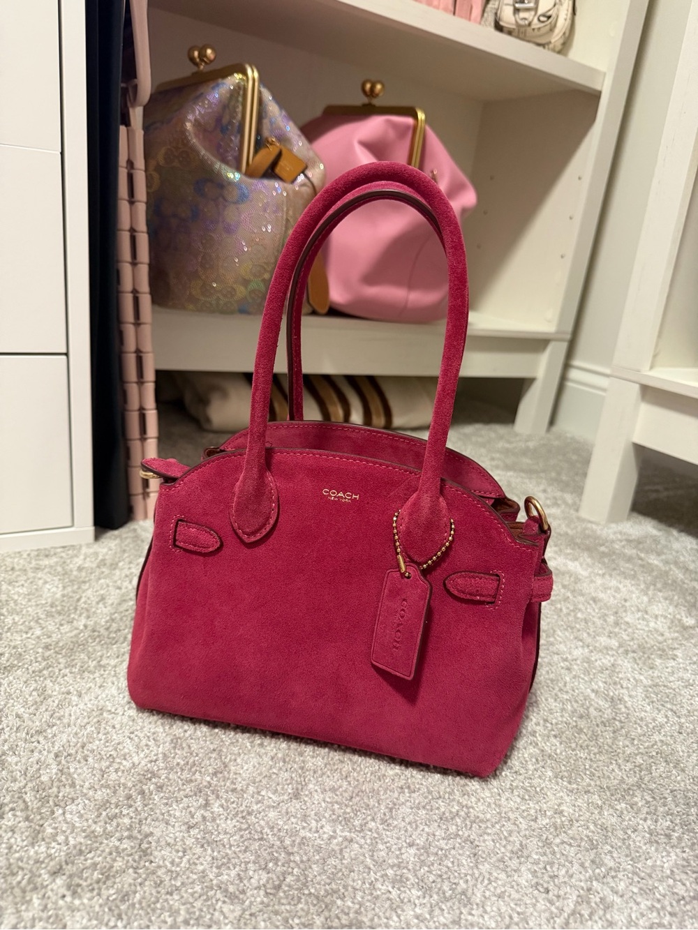 Coach Empire 21 Fuchsia Suede
